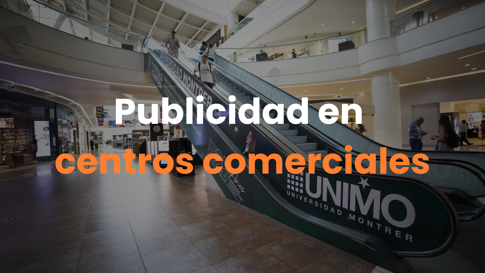 Tipos de espacios publicitarios en centros comerciales.